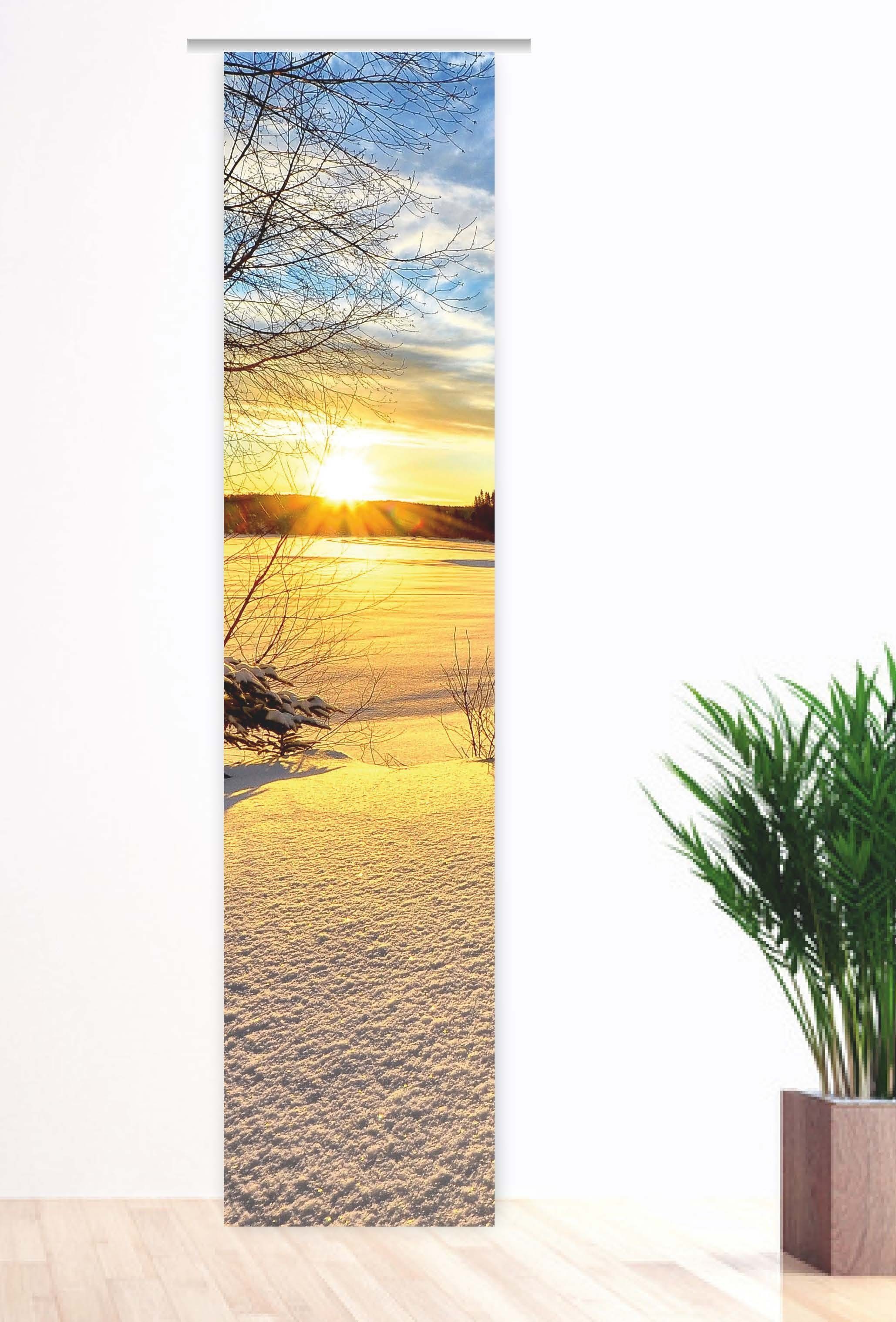 Schiebegardine Wintersonne - Weihnachtsvorhang, gardinen-for-life