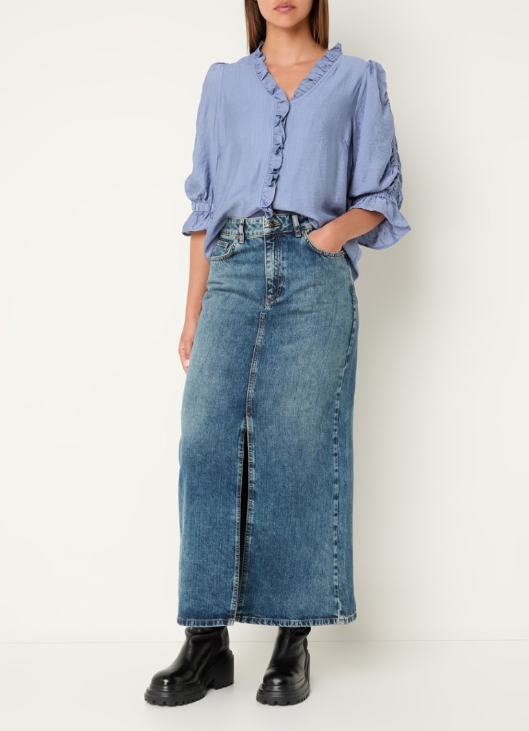 Gonna midi in denim Co'Couture Darin con spacco e tasche laterali.