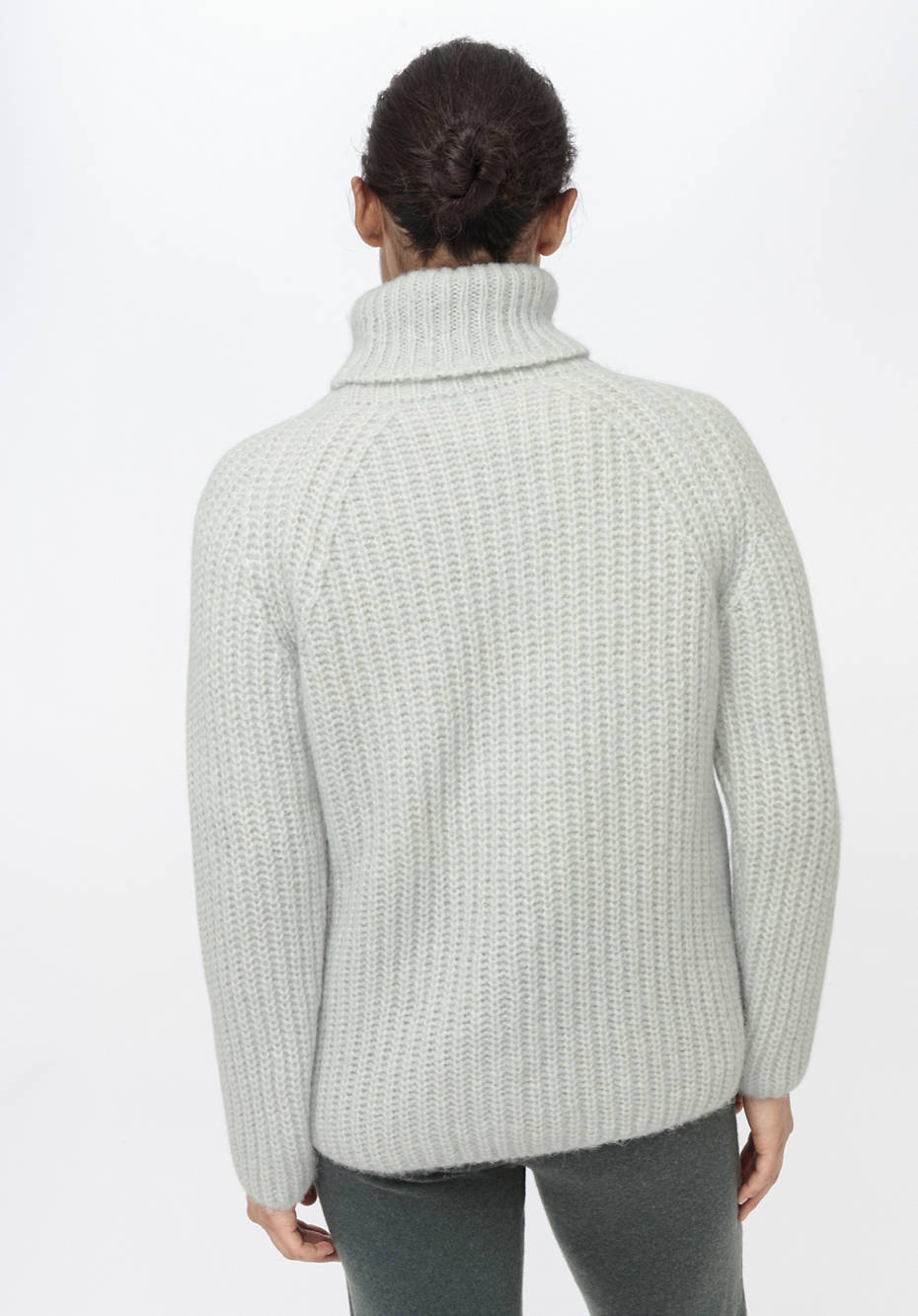 Rollkragenpullover aus Alpaka mit Bio-Baumwolle