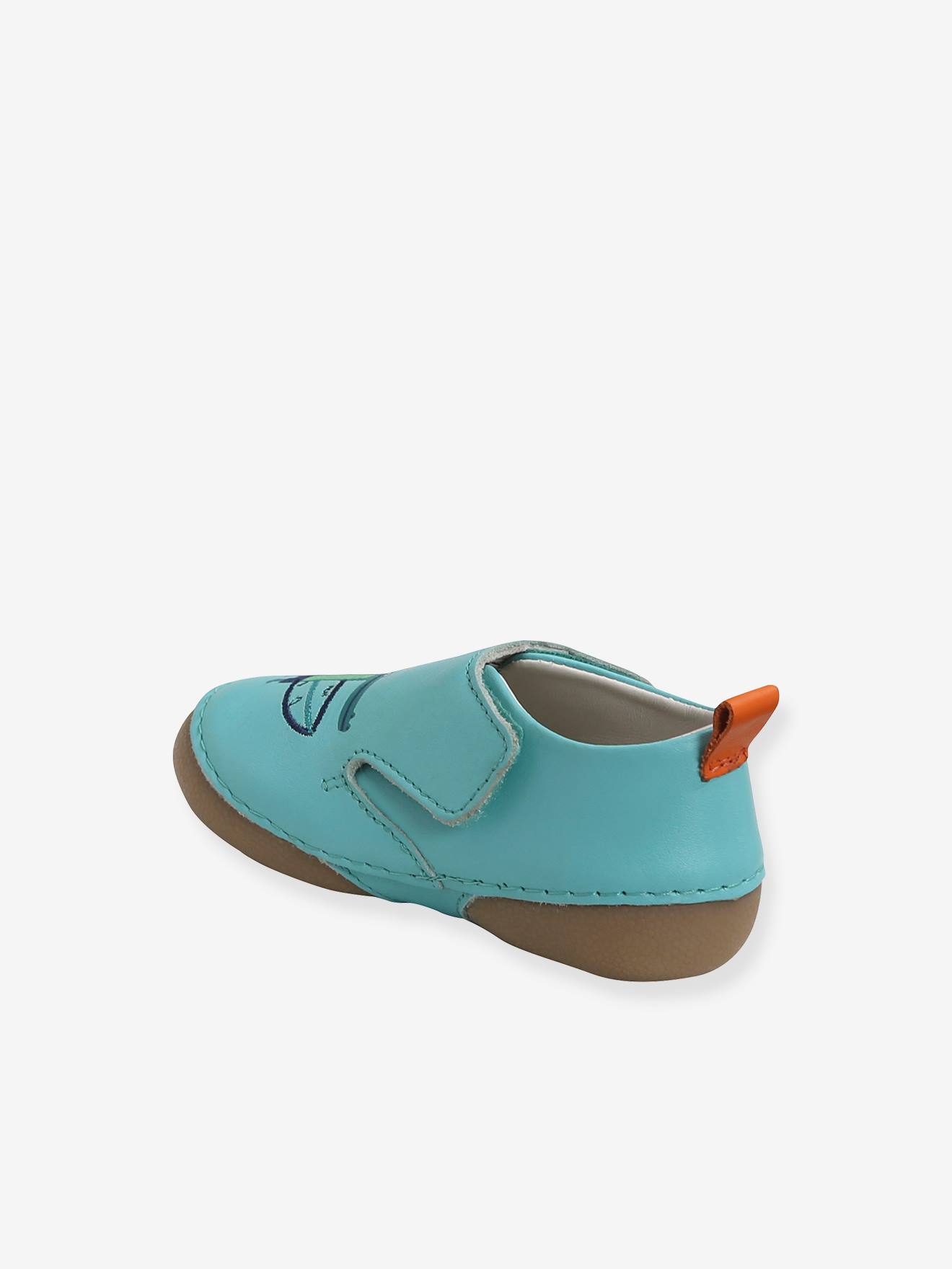 Vertbaudet Jungen Baby Klett-Hausschuhe - aqua