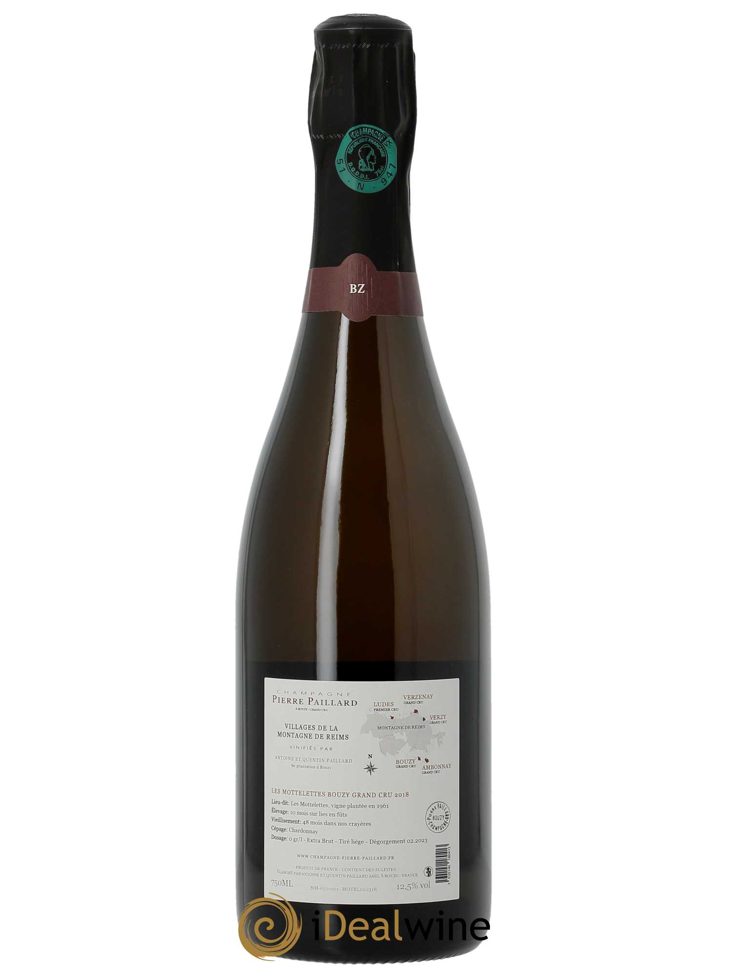 Les Mottelettes Bouzy Grand Cru Pierre Paillard  2018 - Lot de 1 Bouteille