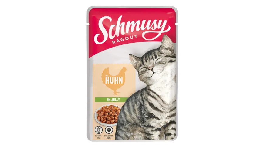 Schmusy Katzennassfutter Ragout mit Huhn in Jelly 100 g