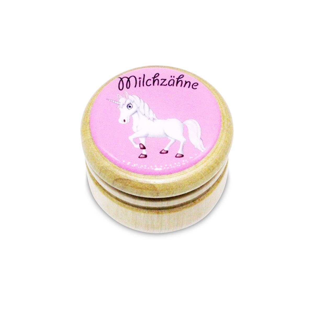 GICO Zahndose Milchzahndose Einhorn Zahndose Milchzähne Bilderdose aus Holz mit, Bilderdose für Jungen und Mädchen