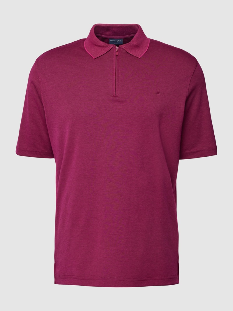 Poloshirt mit Reißverschluss in fuchsia