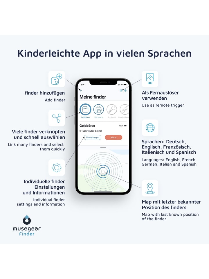 musegear Bluetooth-Schlüsselfinder 