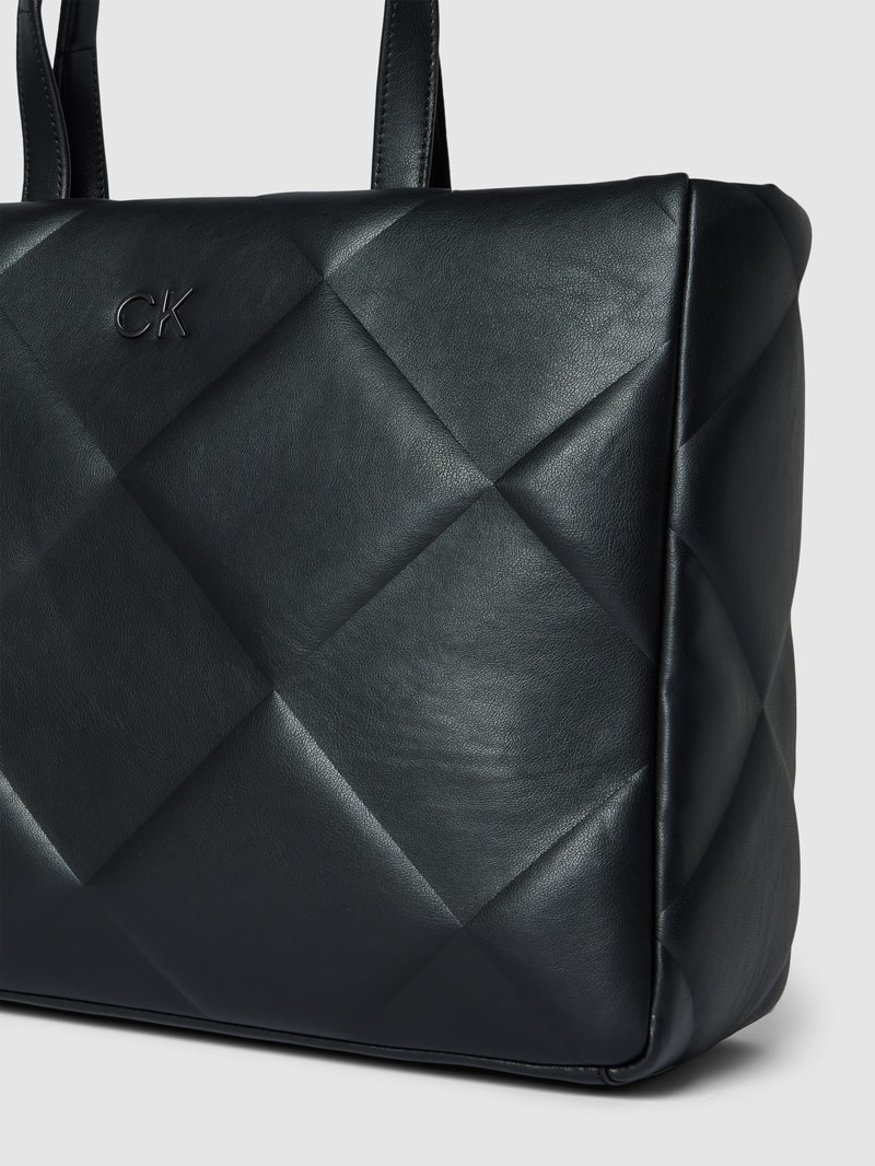 Tote Bag mit Strukturmuster Modell 'QUILT' in schwarz