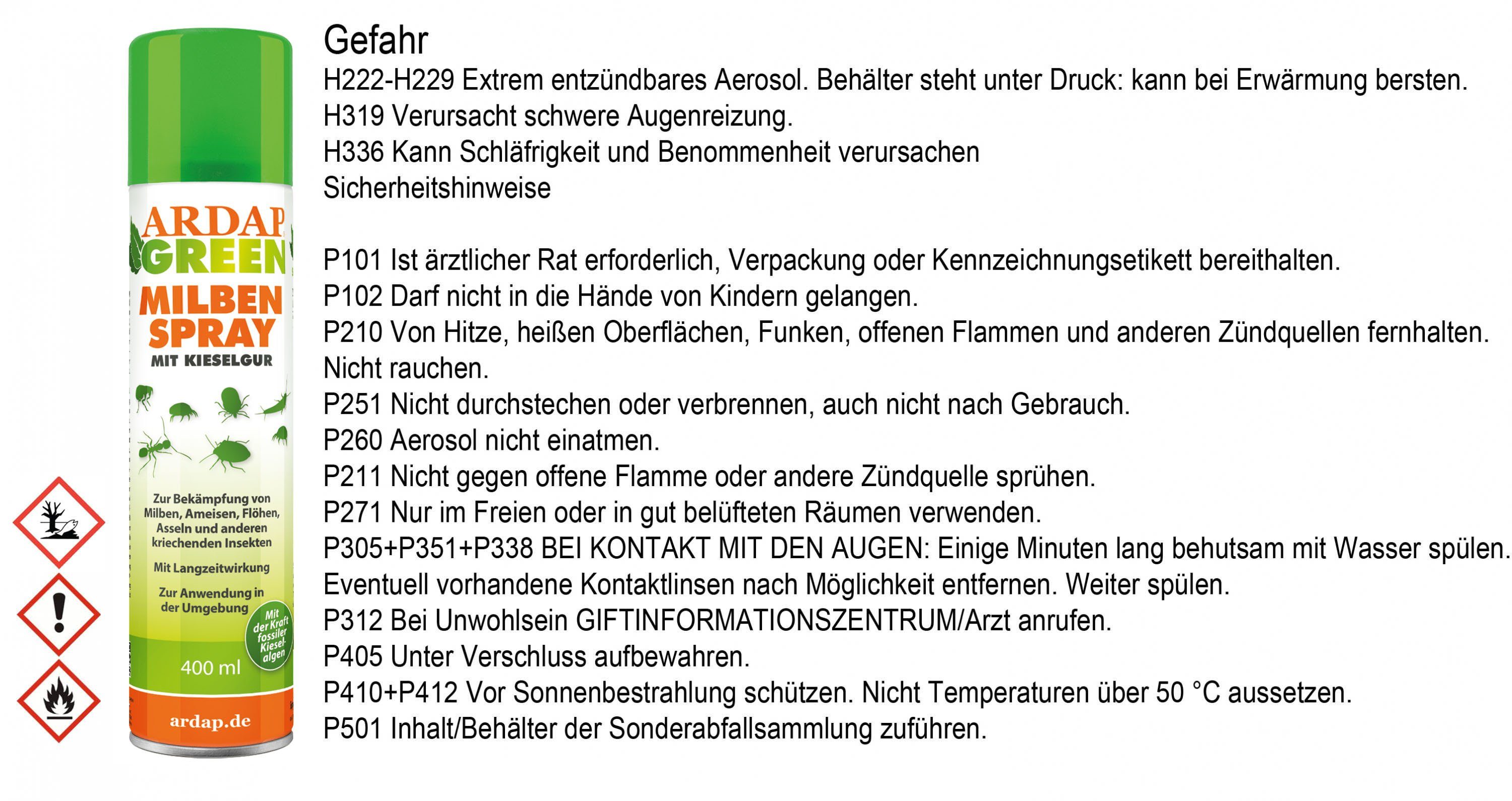 Ardap Insektenspray Ardap Green Milben Spray 400 ml