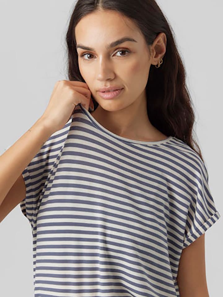 Vero Moda Shirt in Blau/ Weiß günstig kaufen