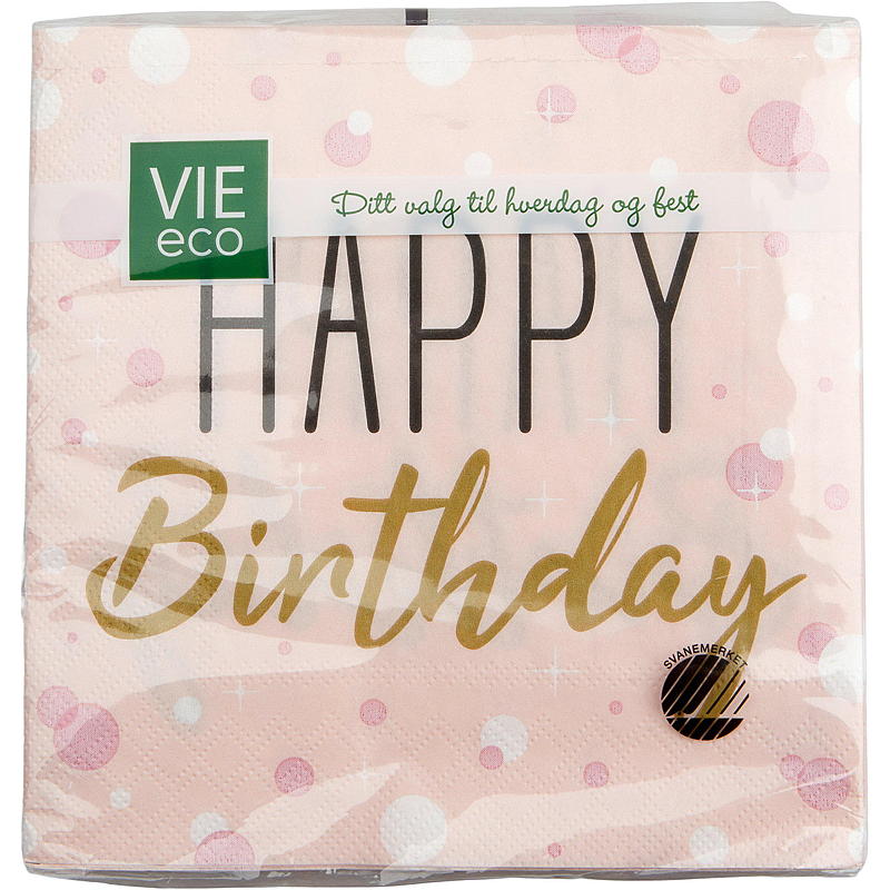 Vie Eco Servietter 20-pk 33x33 cm Happy Birthday