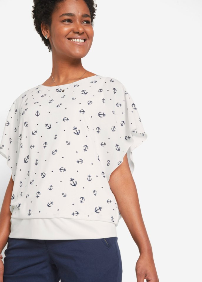 Georgette-Bluse, kurzarm
