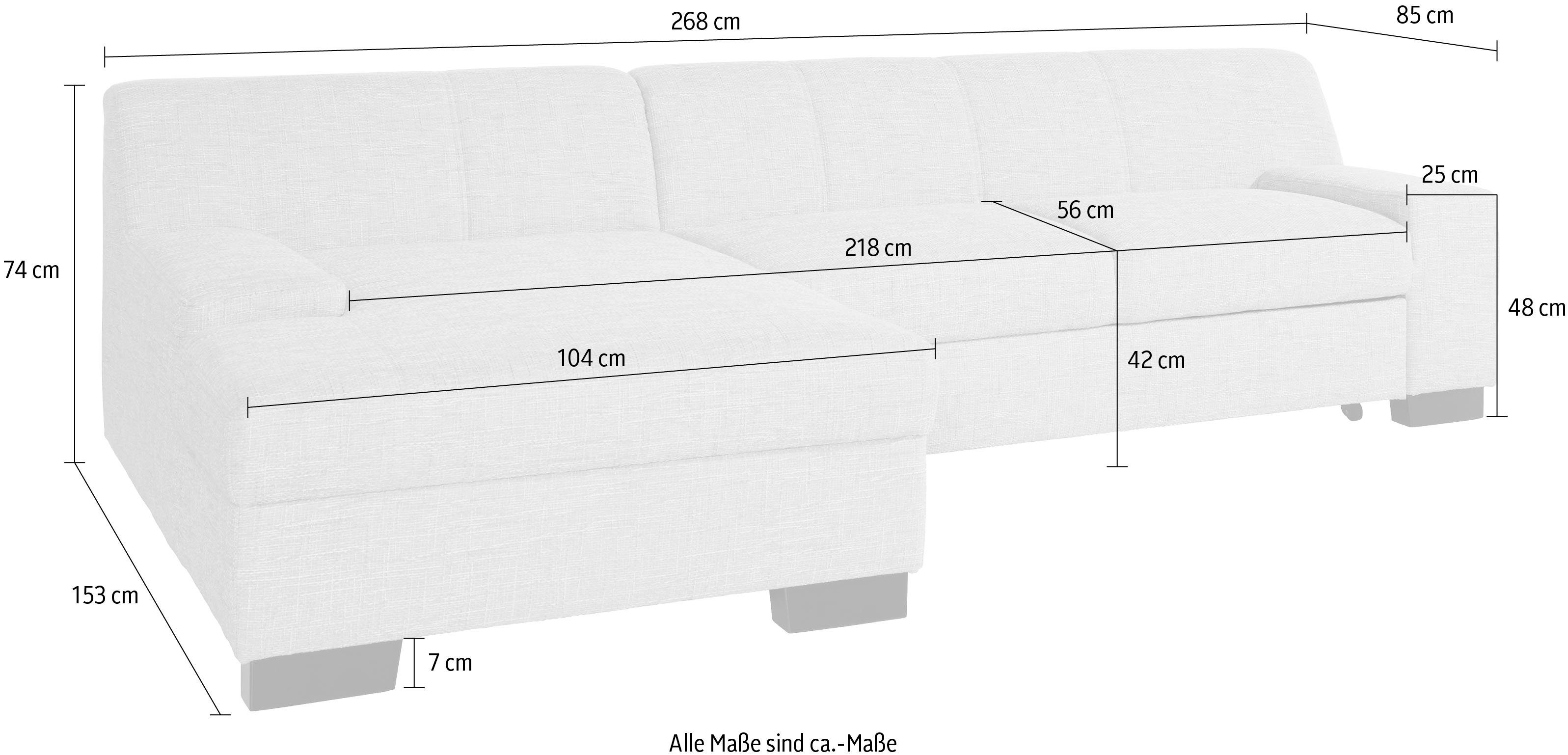 DOMO collection Ecksofa Norma, wahlweise mit Bettfunktion