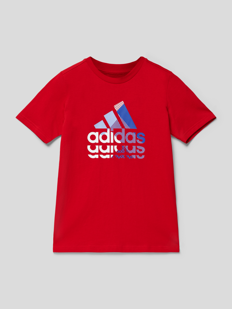 T-Shirt mit Label-Print in rot