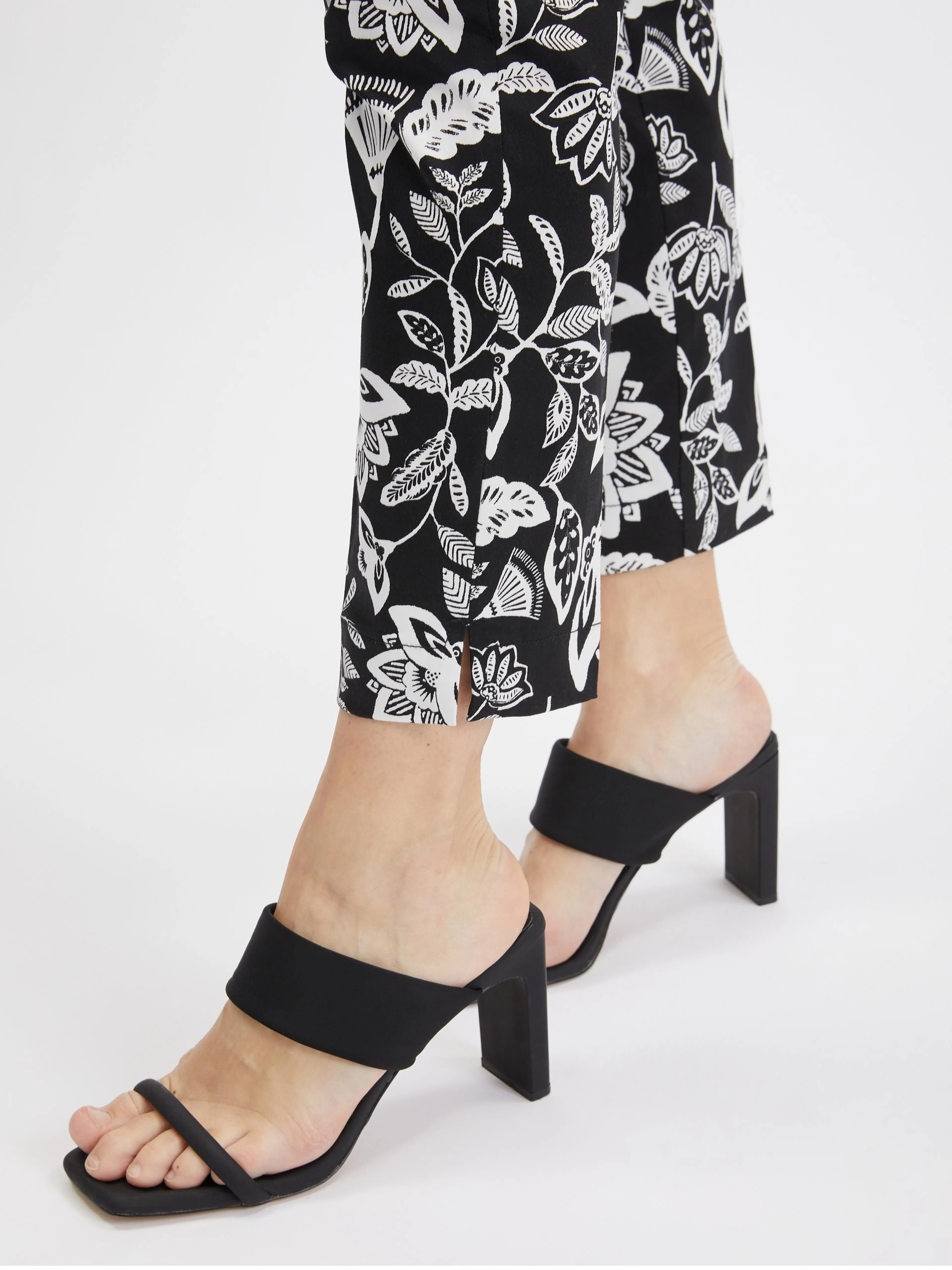 Weiß-schwarz gemusterte Damenhose ORSAY