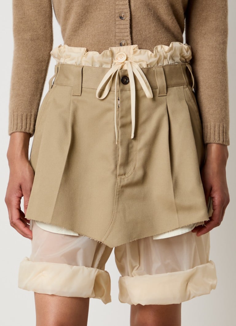 Shorts de cintura alta e corte reto da Maison Margiela com bolsos laterais.