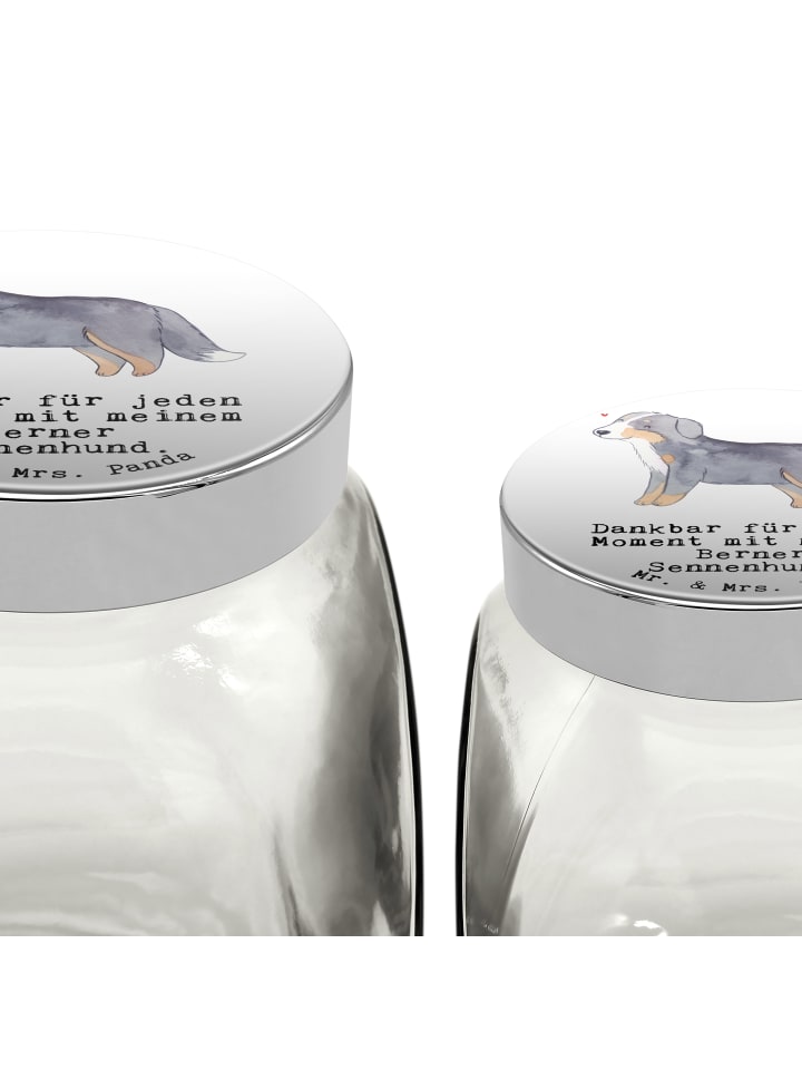Mr. & Mrs. Panda Leckerli Glas Berner Sennenhund Moment mit Spruch in Weiß günstig kaufen