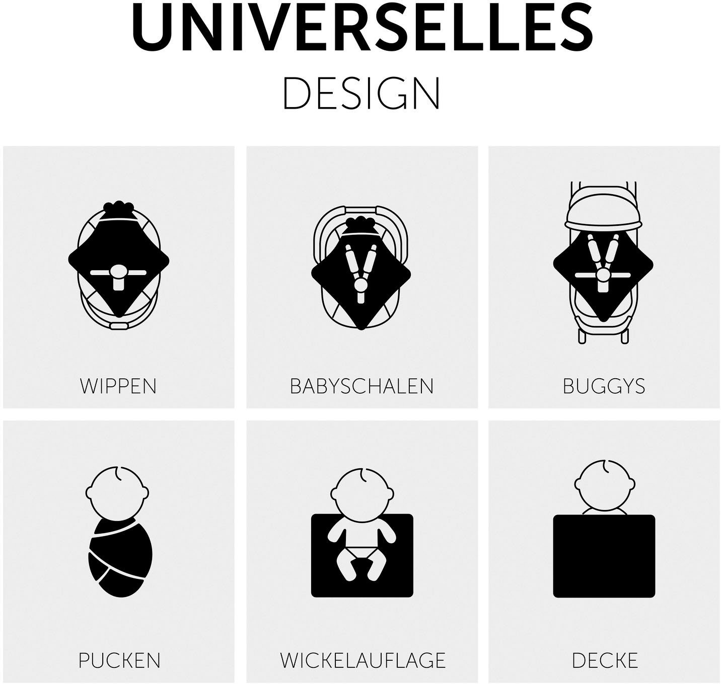 Babydecke Baby Einschlagdecke, Snuggle N Dream Mickey Mouse Anthracite, Hauck, mit Kapuze