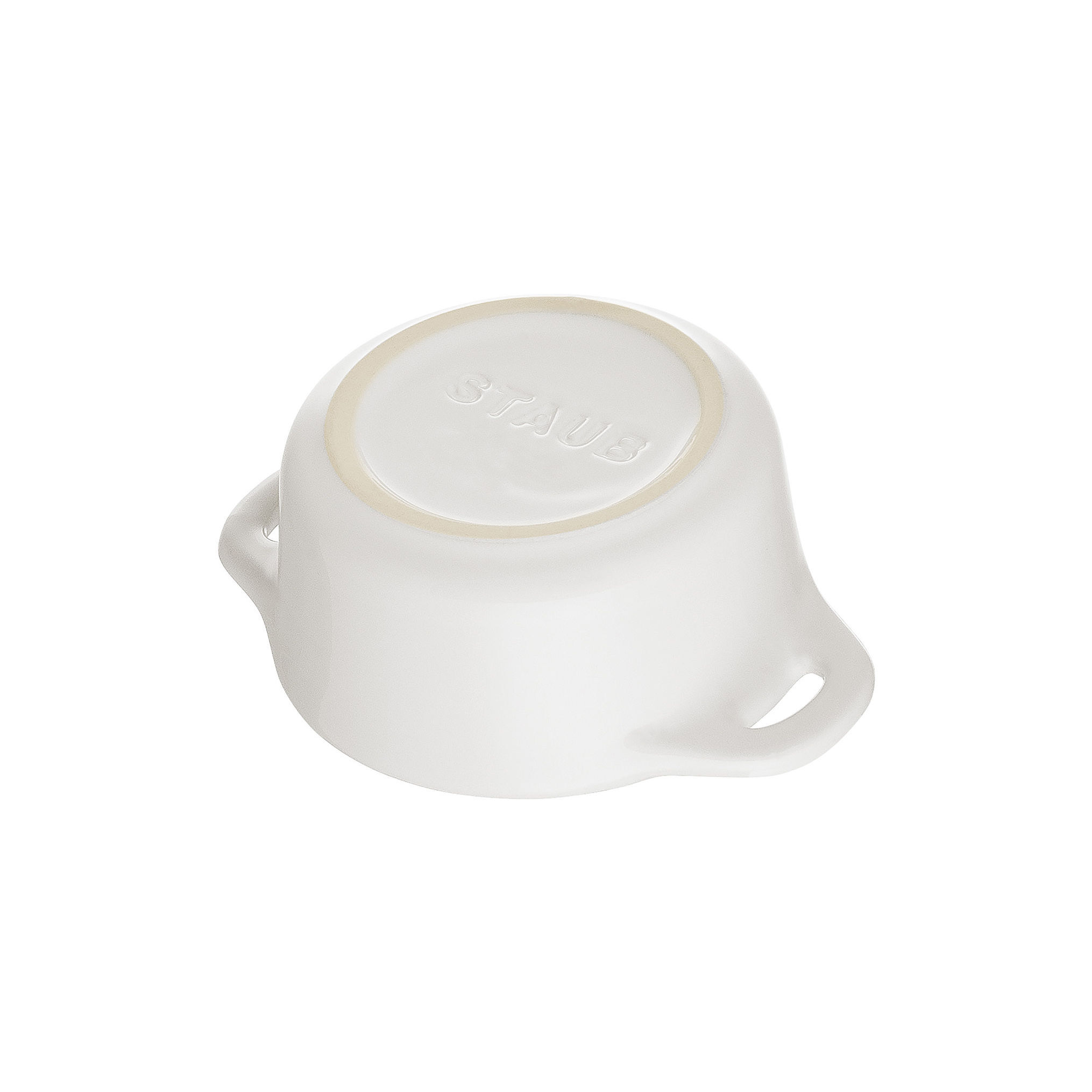 Mini Cocotte 10 cm, rund, Reinweiß, Keramik