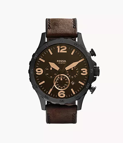 Fossil Herrenuhr Nate Leder Braun