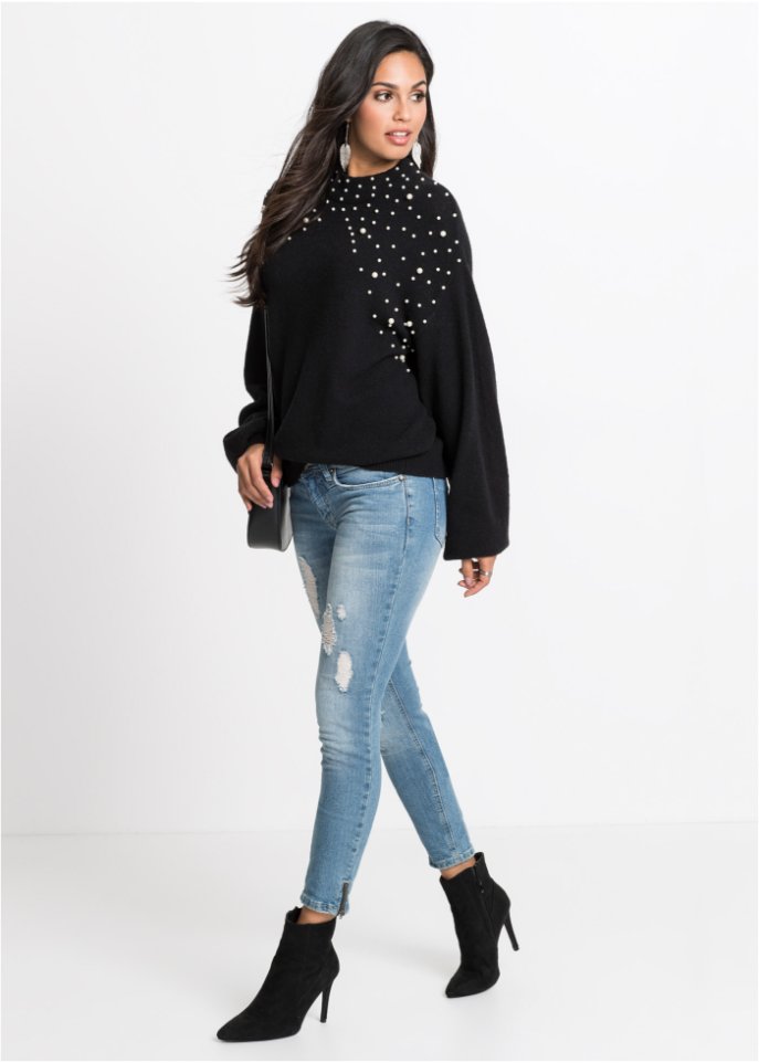 Strickpullover mit Perlen