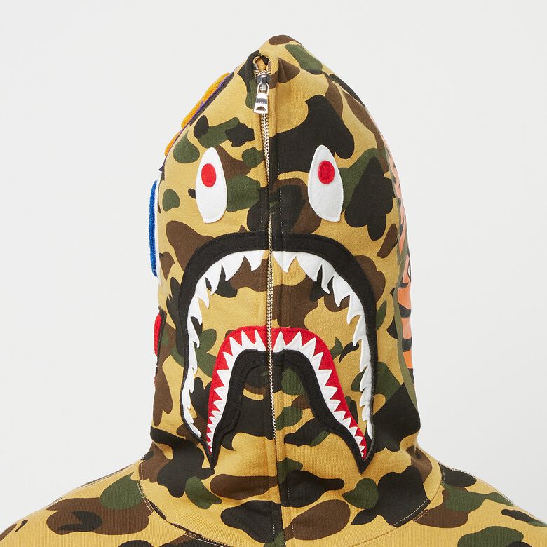 A Bathing Ape 1ST Camo Shark Full Zip Hoodie gelb