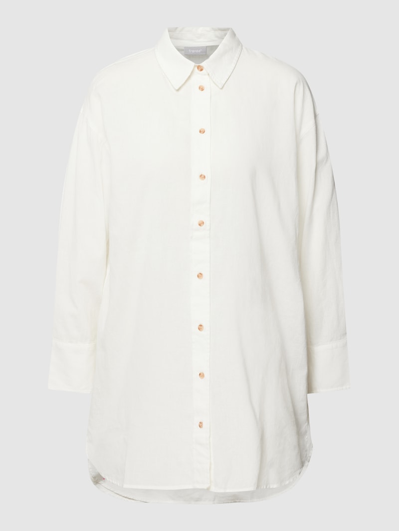 Longbluse mit abgerundetem Saum Modell 'Maddie' in weiß