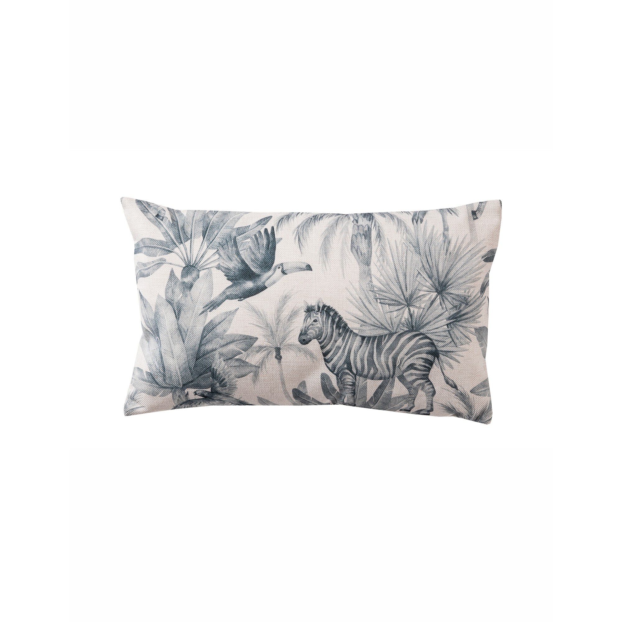 Coussin imprimé zèbre jungle