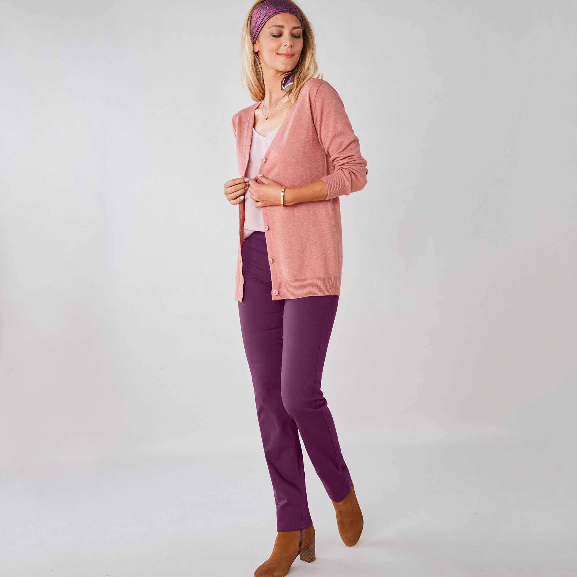Pantalon sculptant effet ventre plat taille élastiquée