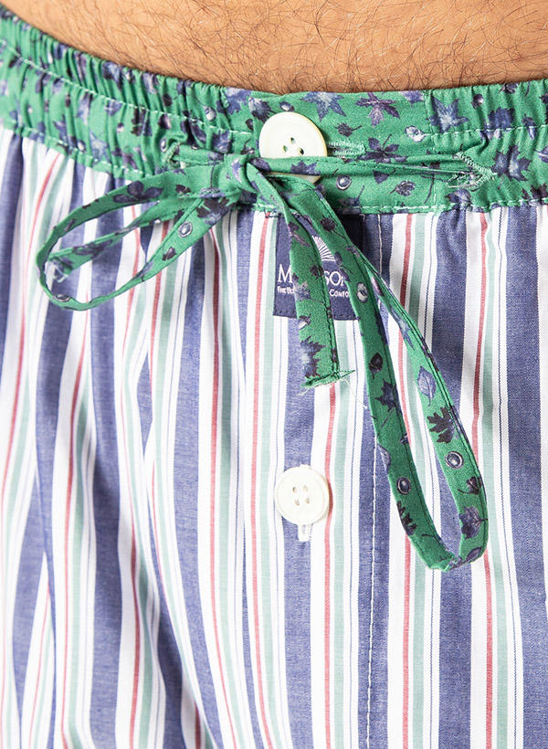 MC ALSON, Pyjamahose, Baumwolle, blau-grün gestreift