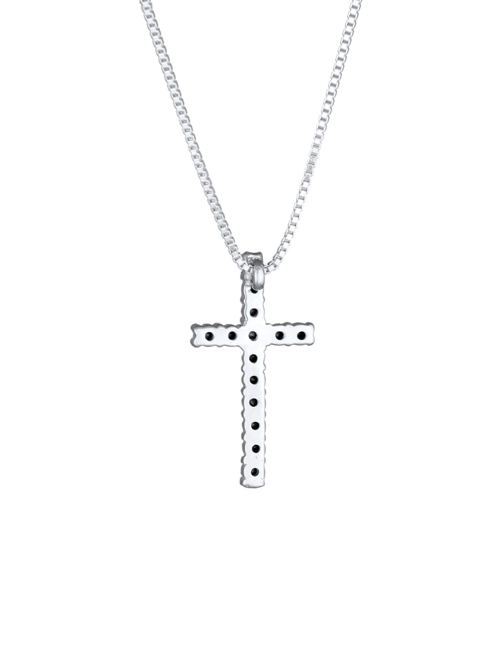 KUZZOI Halskette 925 Sterling Silber Kreuz in Weiß günstig kaufen 60 cm