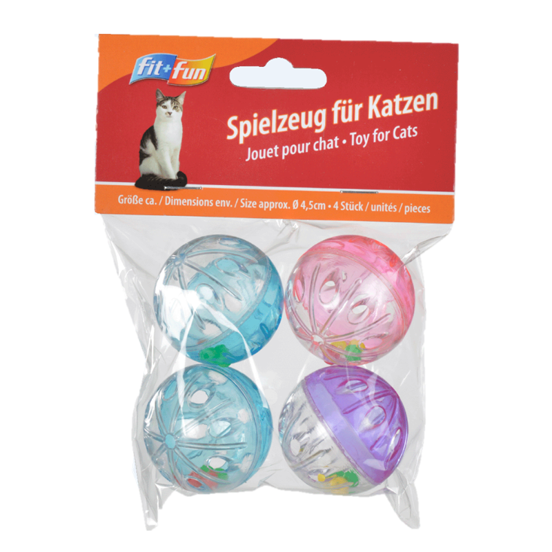 FIT+FUN Spielmäuse & Bälle FIT+FUN Spielzeug Rasselbälle 4er-Pack