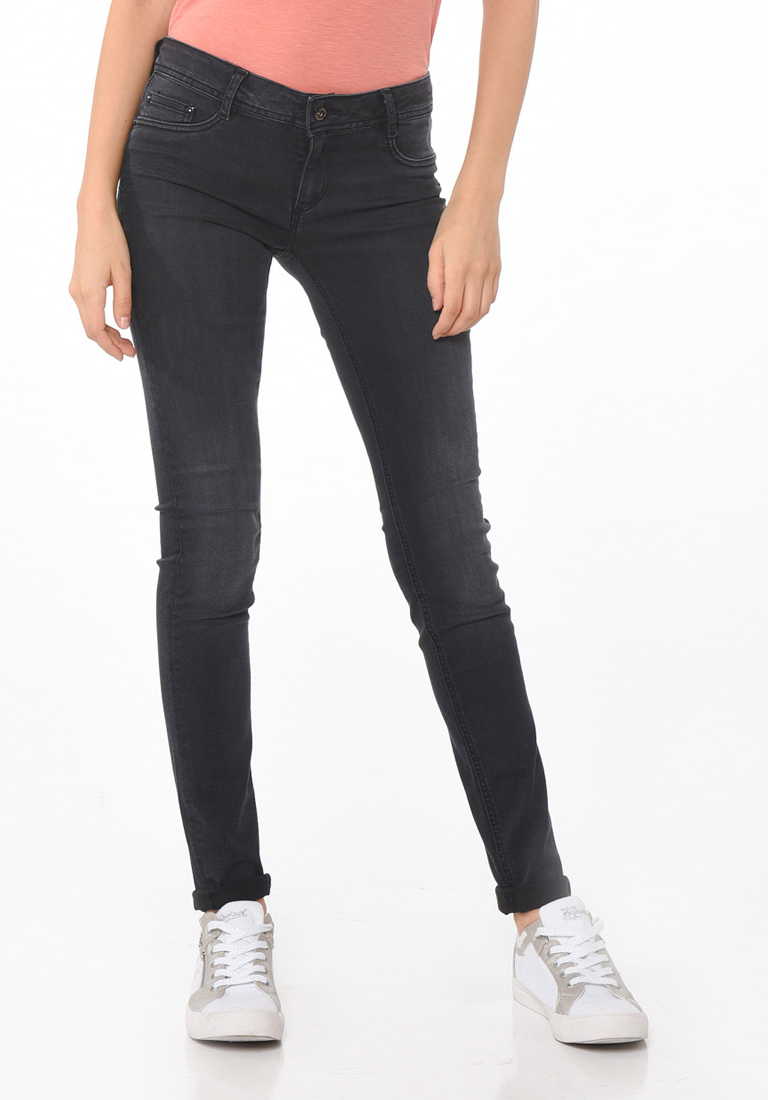 ZENIA  Jean noir délavé, coupe skinny