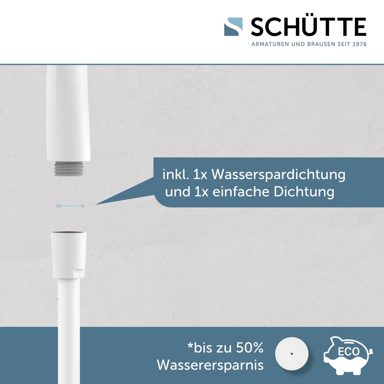 Schütte CAPRI Handbrause, Weiß matt/Anthrazit
