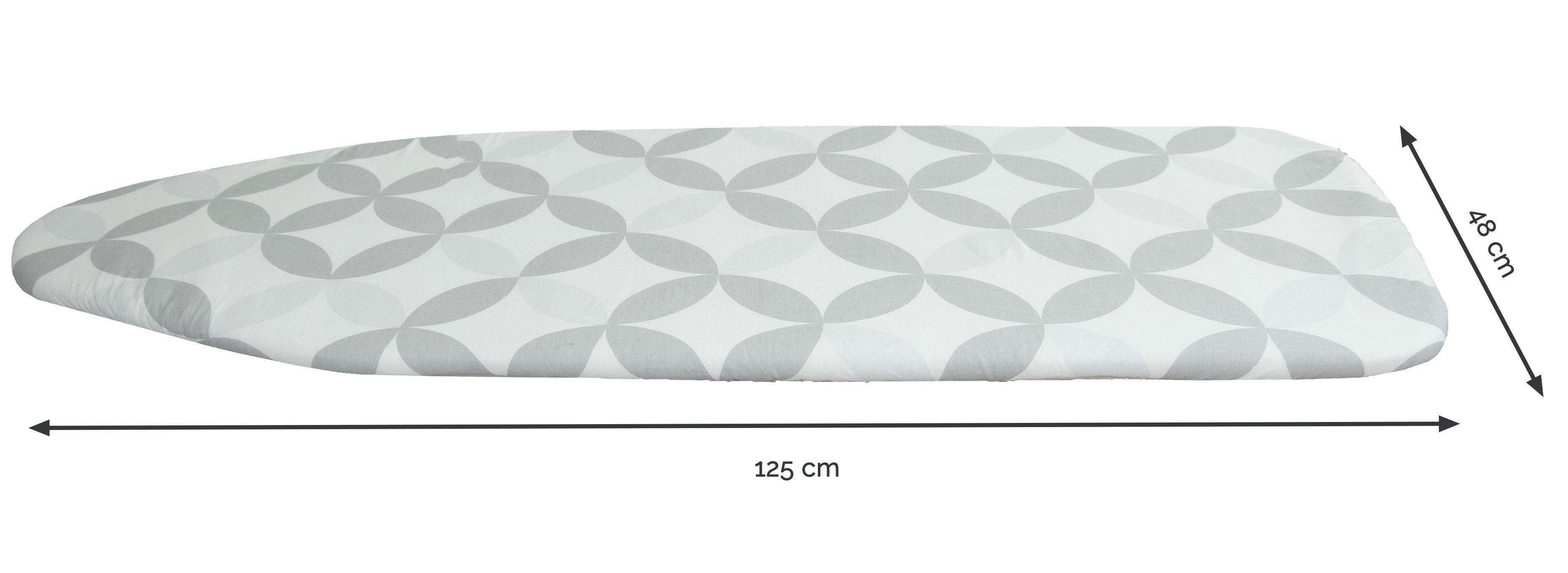 ZOLLNER Bügelbrettbezug, Gummizug, 100% Baumwolle, Schnappverschluss, 3mm dicker Fleece und Formschaum