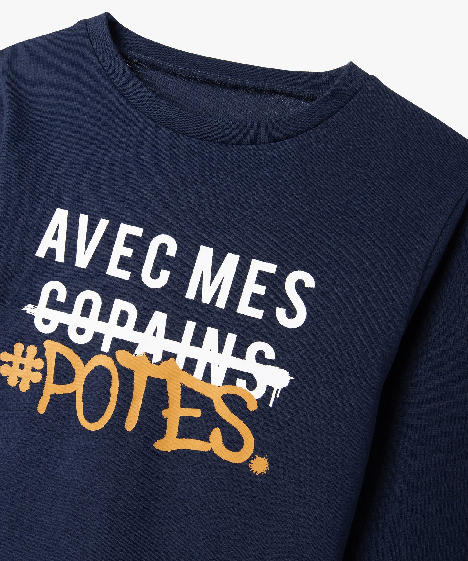 Tee-shirt à manches longues avec inscription Garçon marine | GEMO