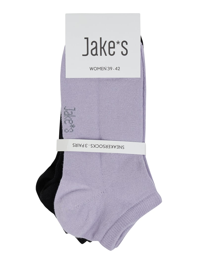 Sneakersocken mit Stretch-Anteil im 3er-Pack in schwarz