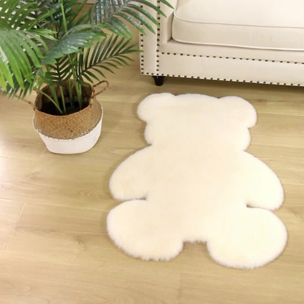 Fellteppich Kunstfell Schaffell Imitat Lammfell, meeteu, 60cm*80cm, Kunstfell, Fellform, weiche Teppiche, Schlafzimmer, Wohnzimmer