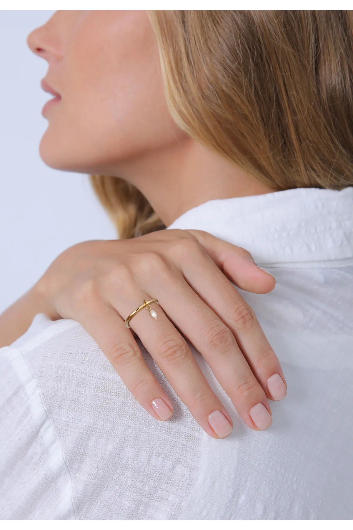 ELLI  Ring Bandring Stapelring Perle Basic 925 Ring