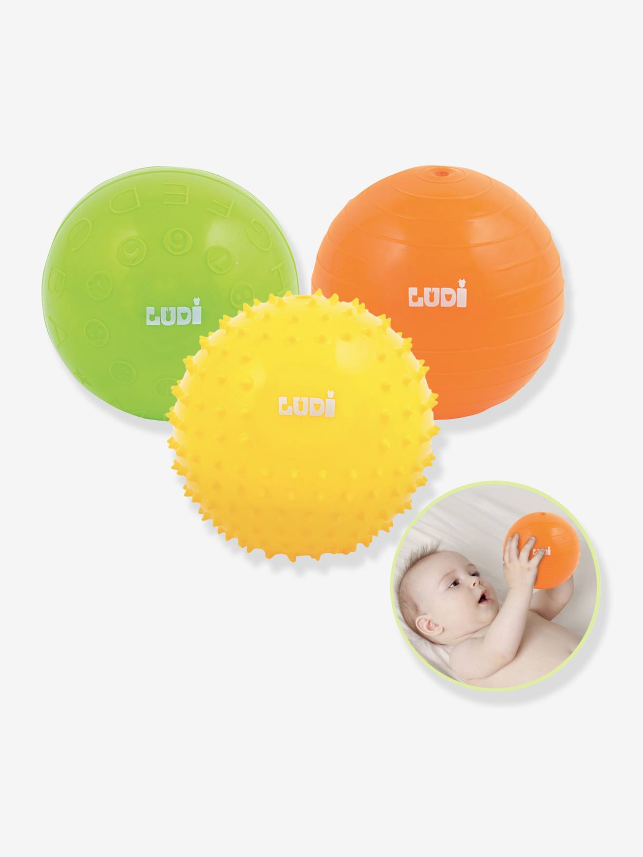 Ludi 3er-Set Baby Sensorikbälle LUDI - mehrfarbig