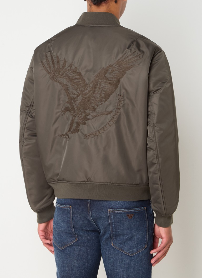 Giacca bomber trapuntata Armani Exchange con ricamo del logo e tasche con zip.