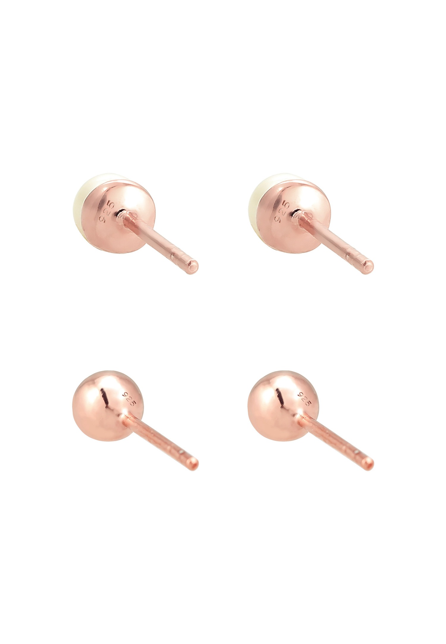 Set Elli cu cercei stud simpli cu perle de cultură de apă dulce pentru femei (925/1000) din argint