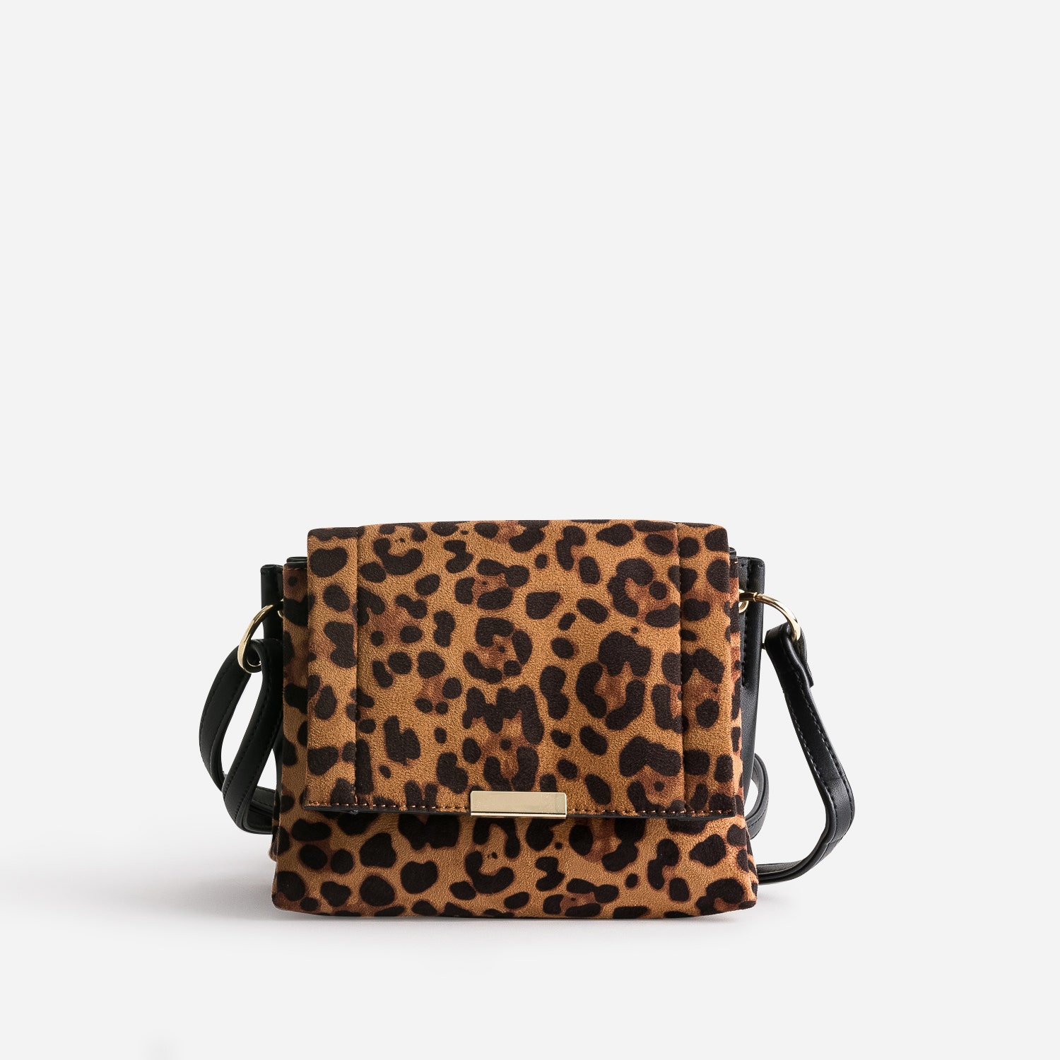 Petit sac à main camel à motif léopard
