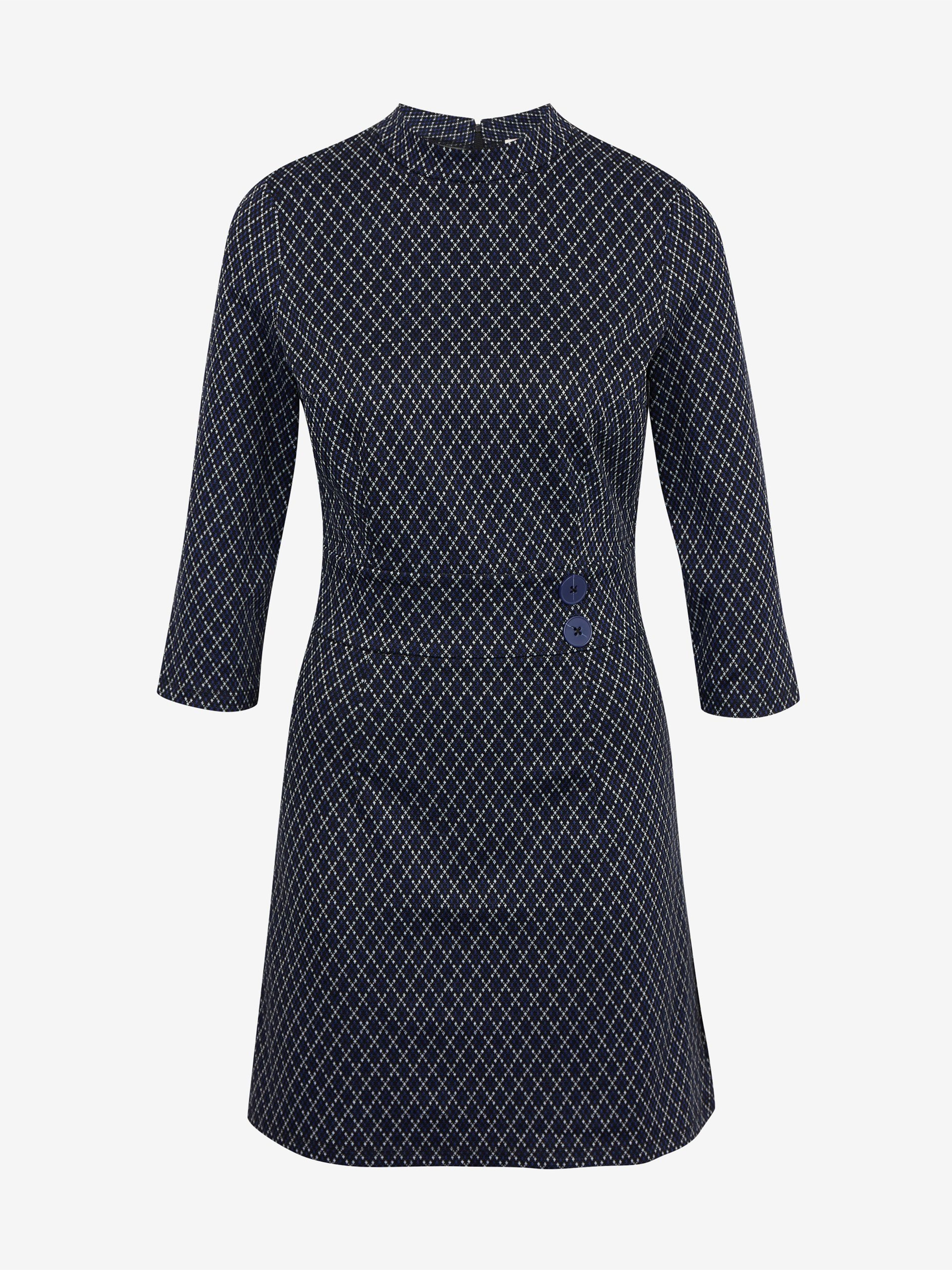 Dunkelblaues gemustertes Damenkleid ORSAY
