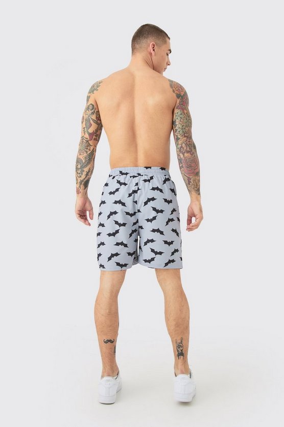 Mittellange Badehose mit Batman-Print
