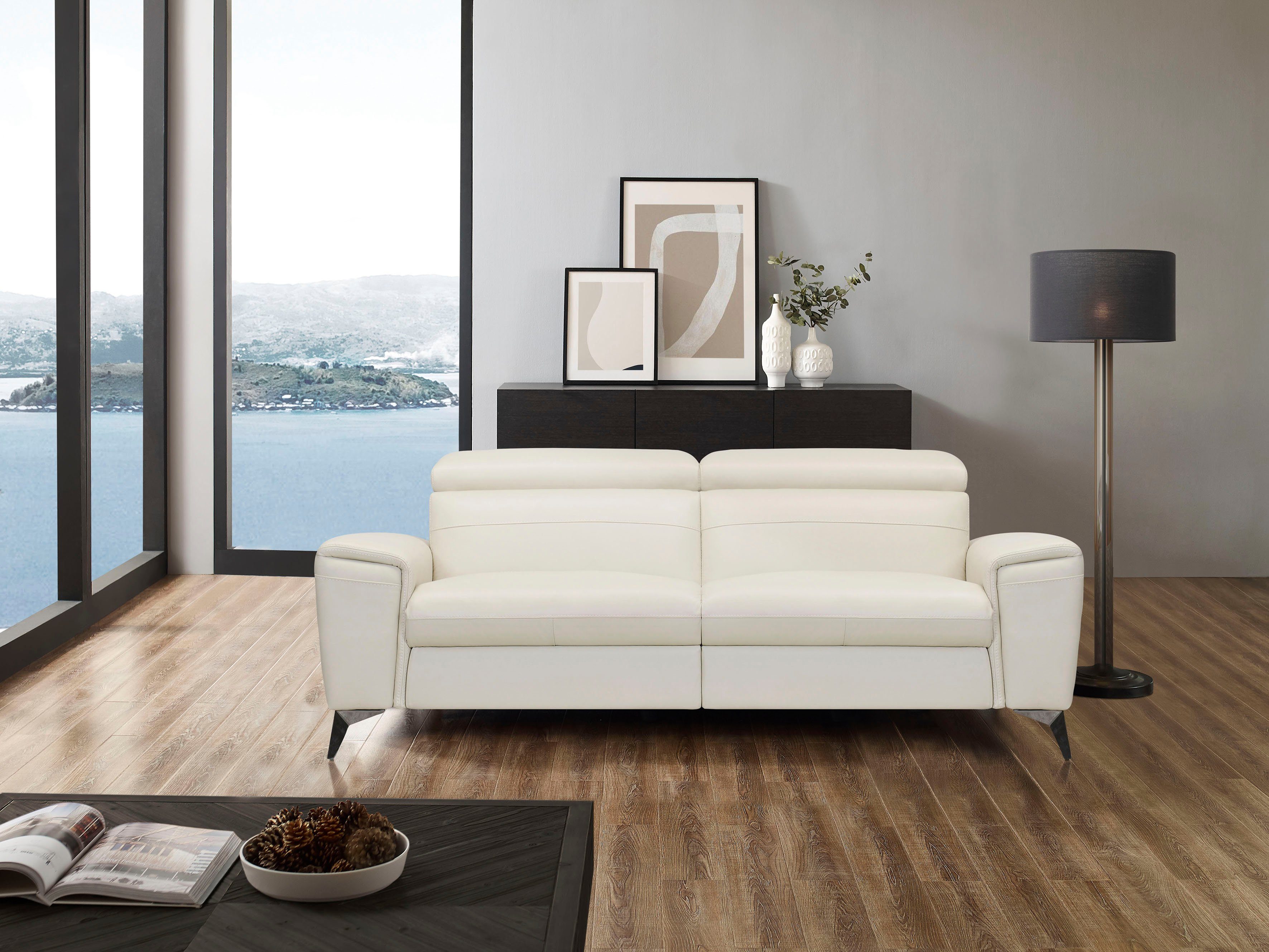 Places of Style 2,5-Sitzer Theron, elektrische Relaxfunktion, Kopfteilverstellung, mit USB-Anschluss.