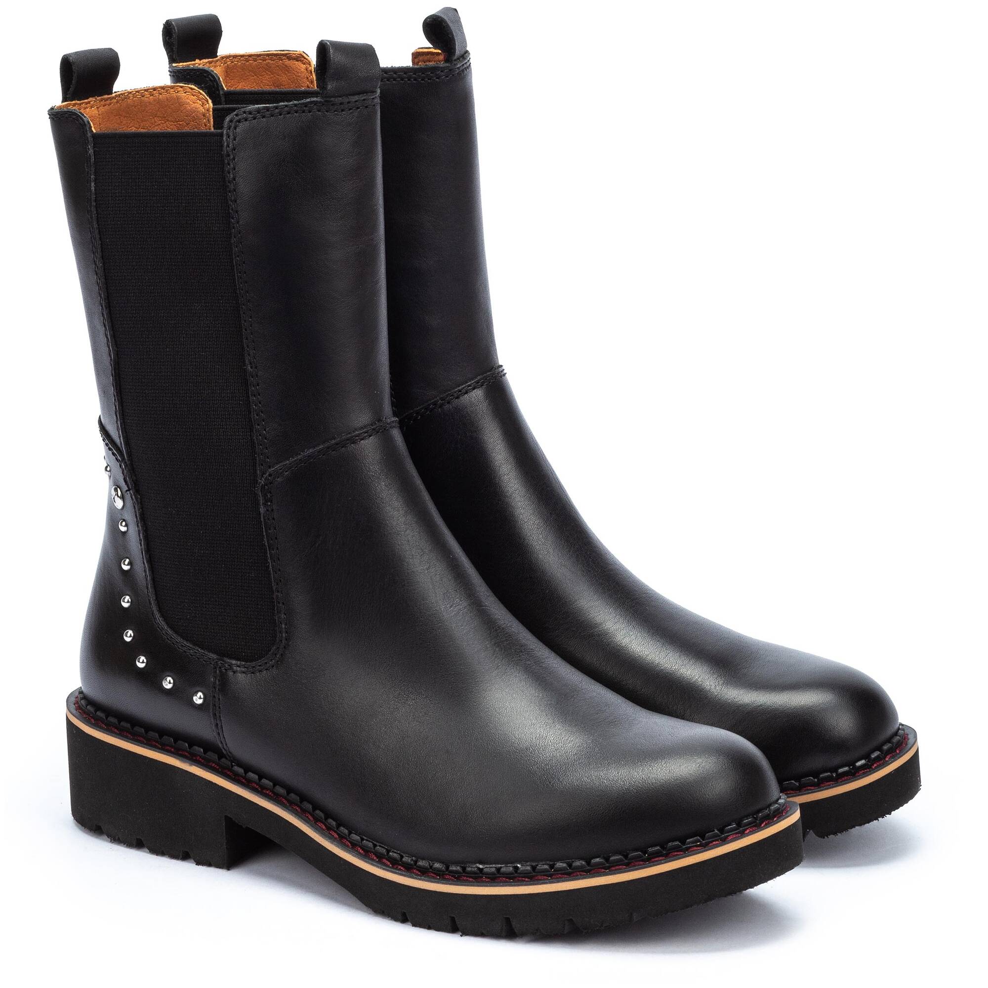 Damskie skórzane buty Pikolinos Vicar - CZARNE