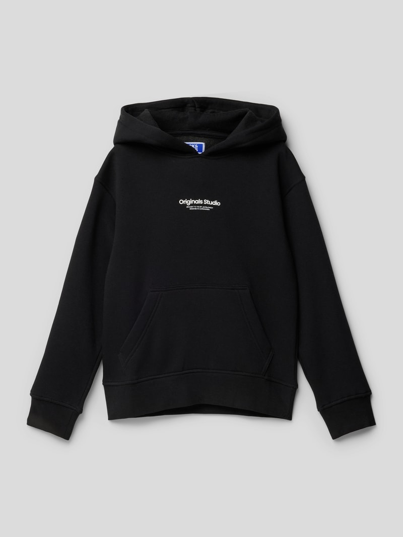 Hoodie mit Label-Print Modell 'ORVESTERBRO' in schwarz