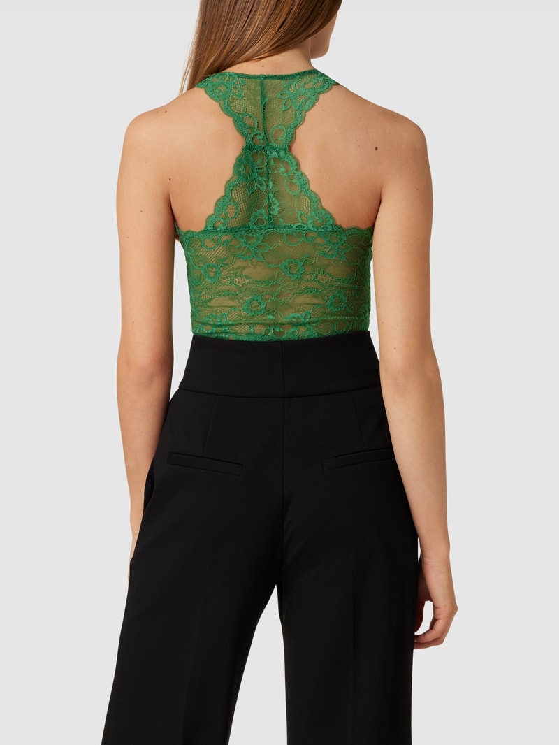 Bralette mit Spitzenbesatz Modell 'DOLLY' in grün