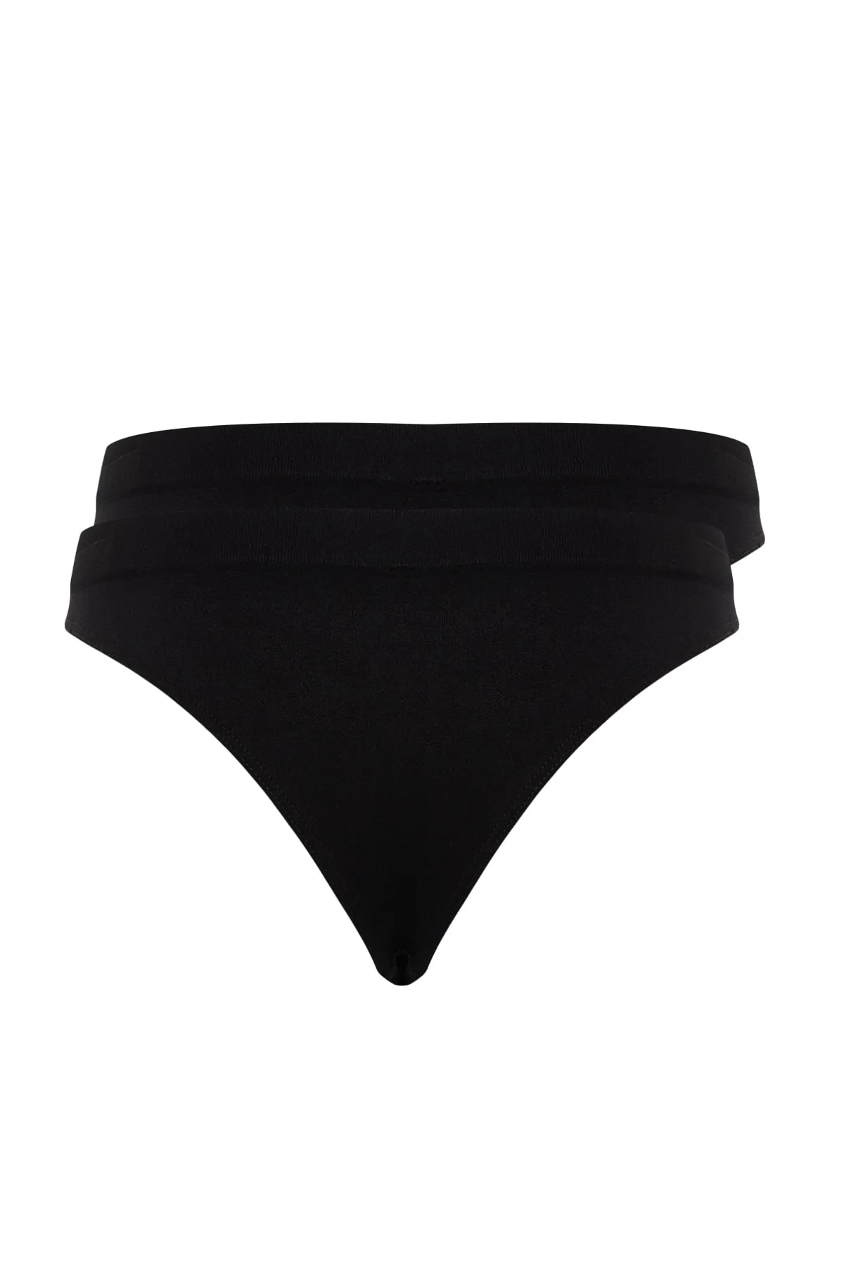 Trendyol Collection  Schwarze 2er-Pack nahtlose/nahtlose brasilianische Strickhöschen THMAW24KU00003