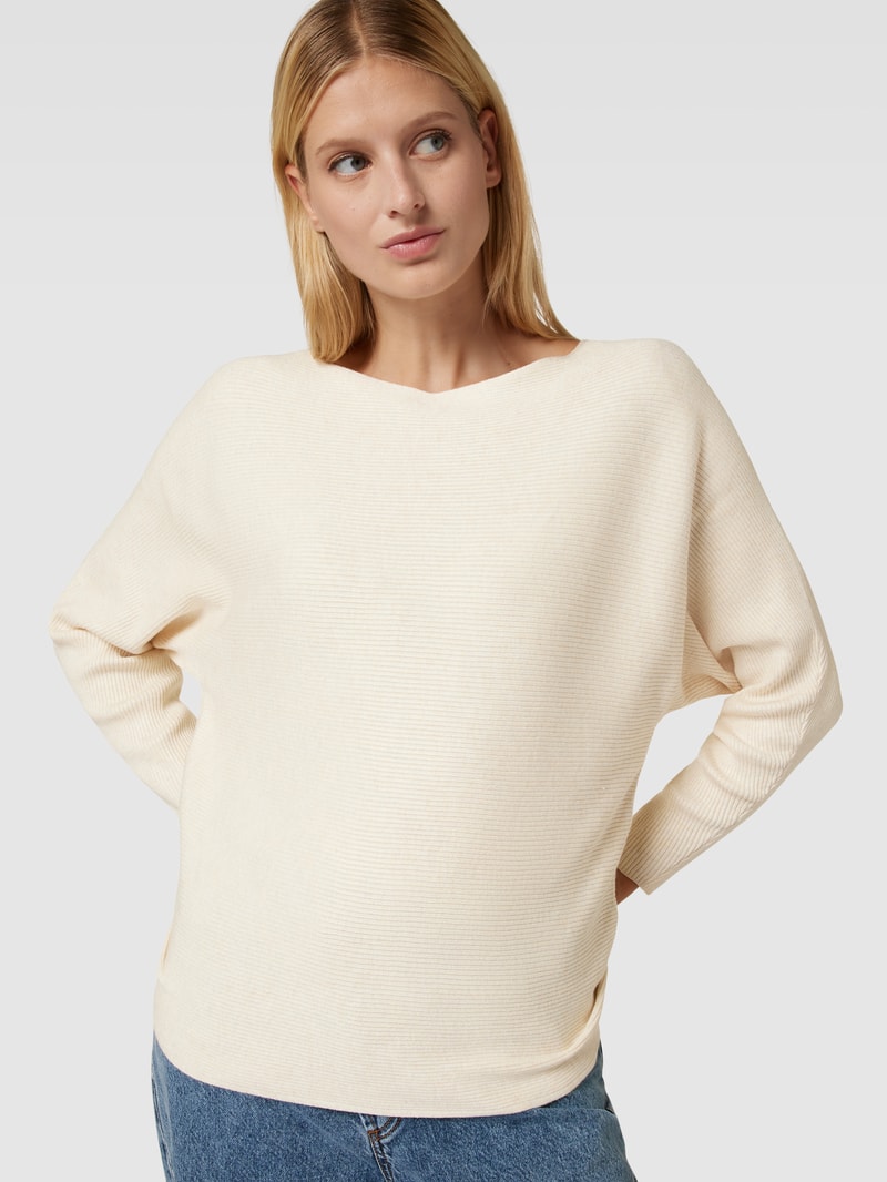Strickpullover mit U-Boot-Ausschnitt Modell 'Otto' in camel