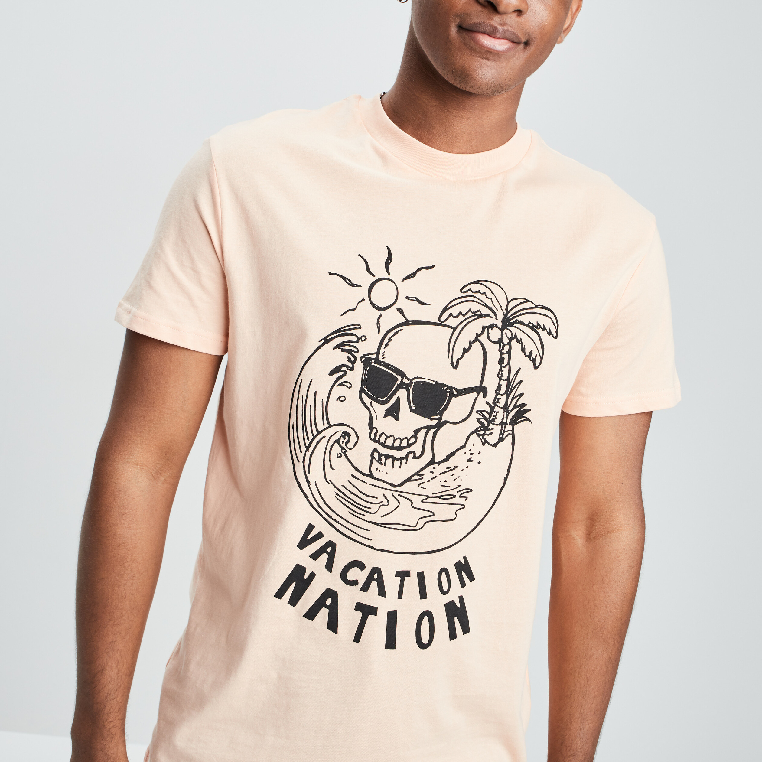 T-shirt manches courtes orange clair homme | La Halle
